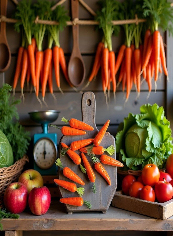 Jizlan 30 Pcs Miniature Carrots Simulation Orange Mini Vegetable Resin Carrot Models Artificial Foods for Dollhouse Kitchen Decoration Easter Party Supplies Dollhouse Accessories - Image 4
